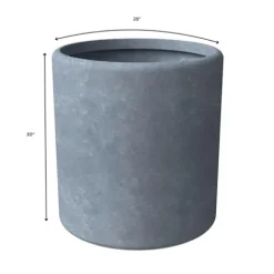 LeisureMod Tundra 5-Piece Fiberstone and MGO Clay Planter Set Aged Concrete