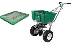 Lesco High Wheel Walk-Behind Fertilizer Spreader with Hopper Cover Bundle
