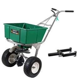 Lesco High Wheel Walk-Behind Fertilizer Spreader with Caddy Bundle