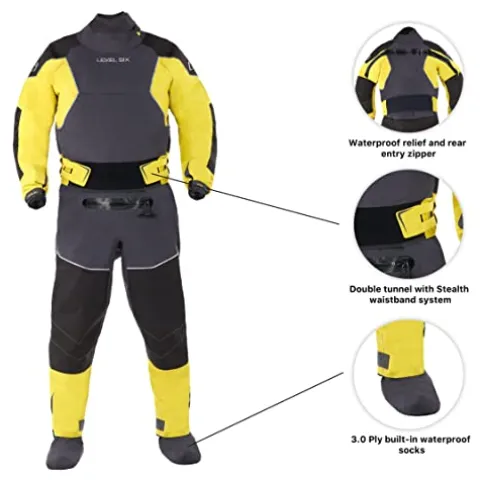 Level Six Emperor Dry Suit Crater Blue L