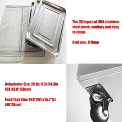 LGXEnzhuo 36-Layer Stainless Steel Food Dehydrator for Fruits, Vegetables, and Pet Treats 110V