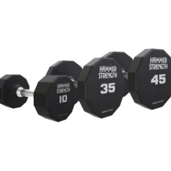 Life Fitness Hammer Strength 12 Sided Urethane Dumbbell 45lb Black