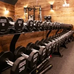 Life Fitness Hammer Strength 12-Sided Urethane Dumbbell 125lb Black