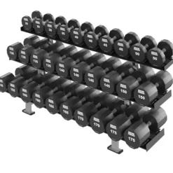 Life Fitness Hammer Strength 12 Sided Urethane Dumbbell 160Lb Black