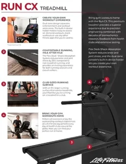 Life Fitness Run CX Treadmill with Track 2.0 Console Black