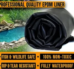 LifeGuard Pond Liner 25 ft. x 45 ft. 45 Mil EPDM Rubber Black