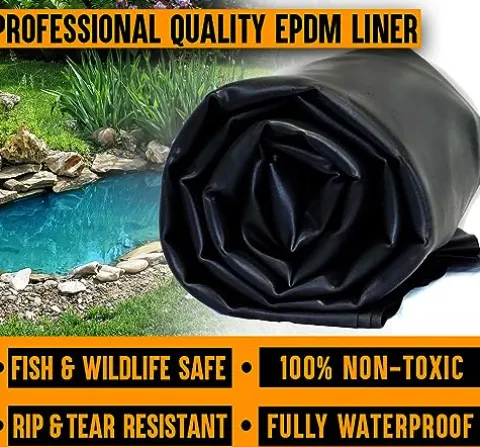 LifeGuard Pond Liner 50 ft. x 50 ft. 45 Mil EPDM Rubber Black