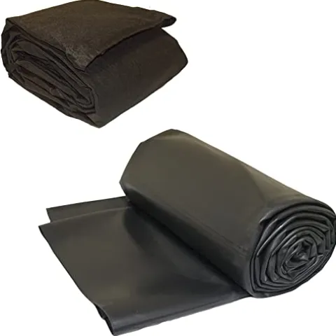 LifeGuard Pond Liner 25 ft. x 80 ft. 45 Mil EPDM Rubber and Underlayment Combo Black
