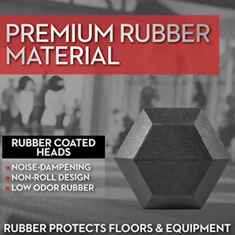 Lifeline HEX Rubber Dumbbell Set Black/Chrome