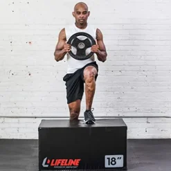 Lifeline Olympic Weight Plate Set with Bar Black