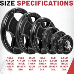 Lifeline Olympic Weight Set 355 lb Rubber Coated Plates Black