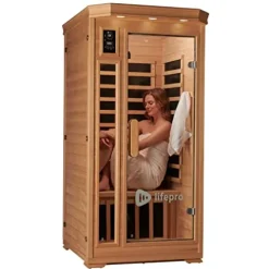 LifePro 1 Person Far Infrared Home Sauna Brown