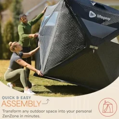 LifePro Outdoor Sauna Tent with Wood Stove Black