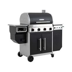 Lifetime Gas Grill and Wood Pellet Smoker Combo with WiFi and Bluetooth Control Black & Silver
