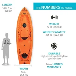 Lifetime Kokanee Sit-On-Top Kayak Orange