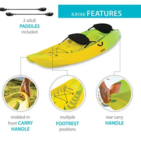 Lifetime Manta 100 Tandem Kayak with Paddles Yellow/Lime 10-Foot