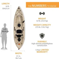 Lifetime Muskie Angler Sit-On-Top Kayak Tan