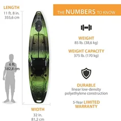 Lifetime Pro Angler 118 Fishing Kayak Gator Camo