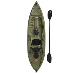 Lifetime Tamarack Angler 100 Fishing Kayak with Paddles Olive Green