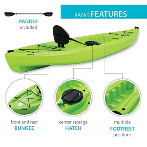 Lifetime Tioga Sit-On-Top Kayak with Paddle Lime