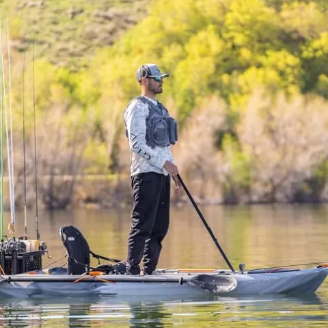 Lifetime Yukon Angler Sit-On-Top Fishing Kayak with Triple Rod Holder and Paddle 11′ 6″ Gray