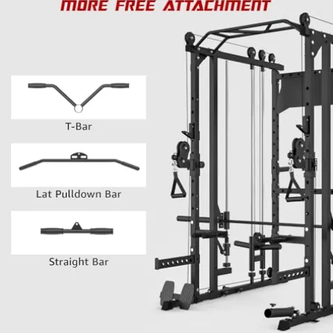 Liksodo Smith Machine Power Cage Rack with Cable System Black
