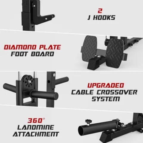 Liksodo Smith Machine Power Cage Rack with Cable System Black