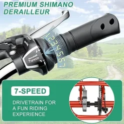 LILYPELLE Adult Folding Tricycle 7 Speed Red