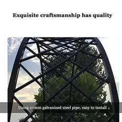 LJHSS Metal Garden Arbor Wedding Arch Trellis Black