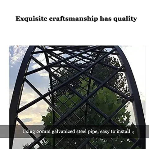 LJHSS Metal Garden Arbor Wedding Arch Trellis Black