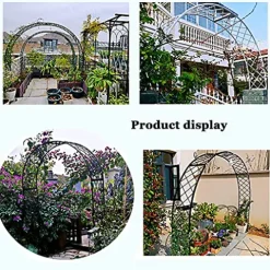 LJHSS Metal Garden Arbor Wedding Arch White