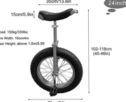 LJYT 24inch Unicycle for Trek Sports, Heavy Duty Frame Balance Bike