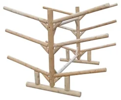 Log Kayak Rack 2 Canoe + 4 Kayak/SUP Rack Canyon Brown