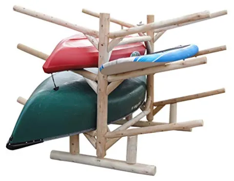 Log Kayak Rack 2 Canoe + 4 Kayak/SUP Rack Canyon Brown