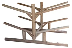 Log Kayak Rack 4 Canoe + 2 Kayak Rack Natural