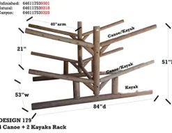 Log Kayak Rack 4 Canoe + 2 Kayak Rack Canyon Brown
