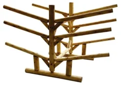 Log Kayak Rack 2 Canoe + 2 Kayak + 2 SUPS Rack Natural