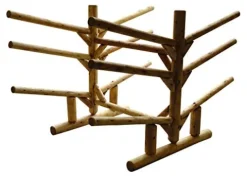 Log Kayak Rack 2 Canoe + 2 Kayak + 2 SUPS Rack Natural