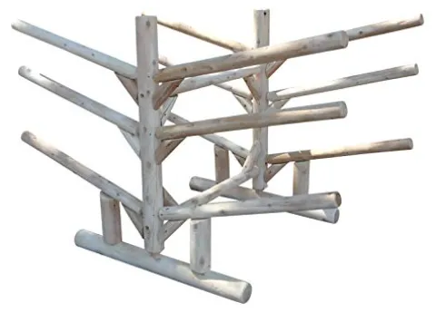 Log Kayak Rack 2 Canoe 2 Kayak 2 SUPS Rack Canyon Brown