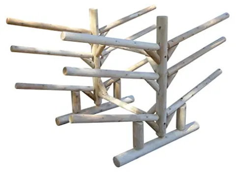 Log Kayak Rack 2 Canoe 2 Kayak 2 SUPS Rack Canyon Brown