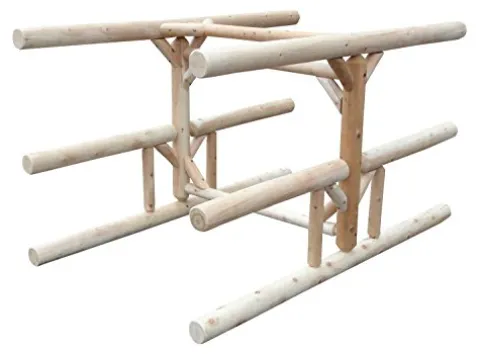 Log Kayak Rack 1 Paddle Boat Plus 2 Canoes Plus 2 Kayak or SUP Rack Natural