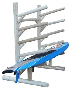 Log Kayak Rack 5 Place 1 Sided SUP Unfinished