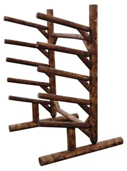 Log Kayak Rack 5 Place 1 Sided SUP Log Rack Canyon Brown