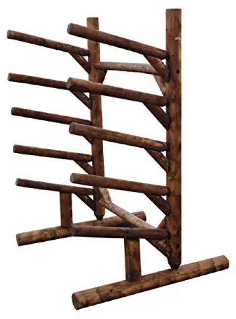 Log Kayak Rack 5 Place 1 Sided SUP Log Rack Canyon Brown