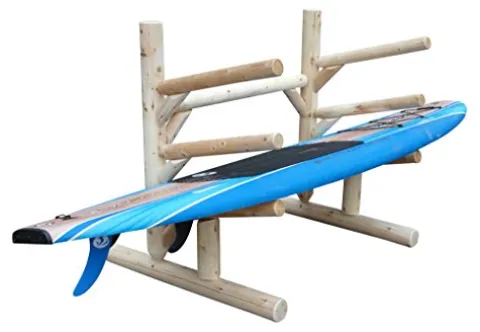 Log Kayak Rack 3 Place 1 Sided SUP Storage Rack Natural
