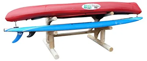 Log Kayak Rack 2 Place 1 Sided SUP Storage Rack Natural