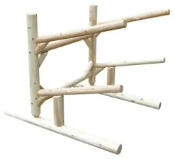 Log Kayak Rack 3 Place 1 Sided Kayak Rack Natural