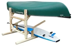 Log Kayak Rack 3 Place 1 Sided Kayak Rack with Extended Feet Canyon Brown