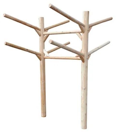 Log Kayak Rack 4 Place Buried in Ground Kayak and Canoe Rack Unfinished