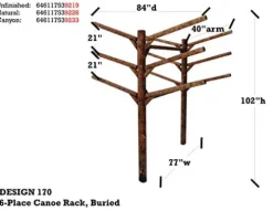 Log Kayak Rack 6 Place Buried in The Ground Canyon Brown